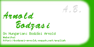 arnold bodzasi business card